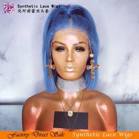 SOLD💗Synthetic lace front blue wig 14 inches - Picture 2 of 4